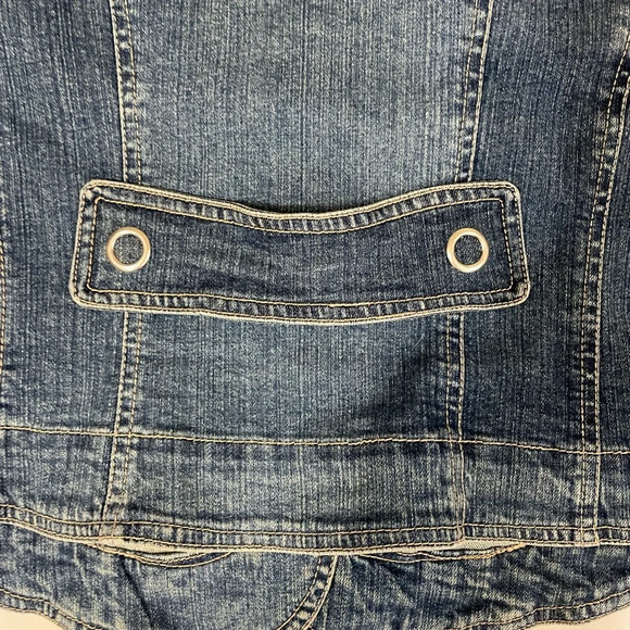 Dressbarn V-neck Snap Closure Denim Jean Jacket Size Small - Picture 5 of 9